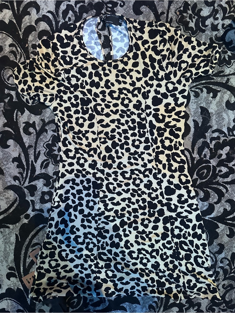 ASOS Leopard Print Asymmetrical Dress - Black on Beige